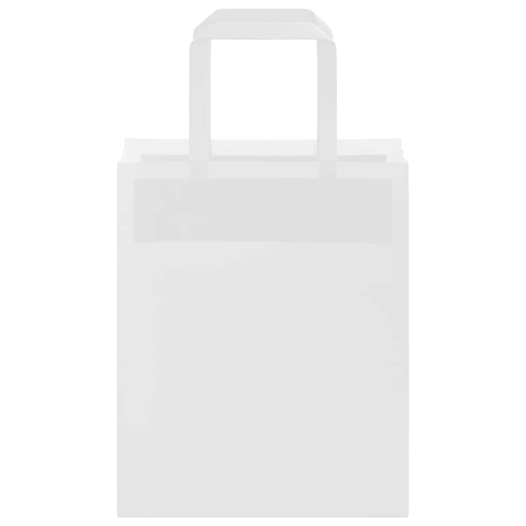 vidaXL Χάρτινες σακούλες 50 τεμάχια με χερούλια Λευκό 18x8x22 εκ.