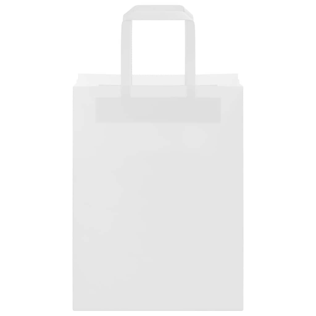 vidaXL Χάρτινες σακούλες 50 τεμάχια με χερούλια Λευκό 21x11x28 εκ.