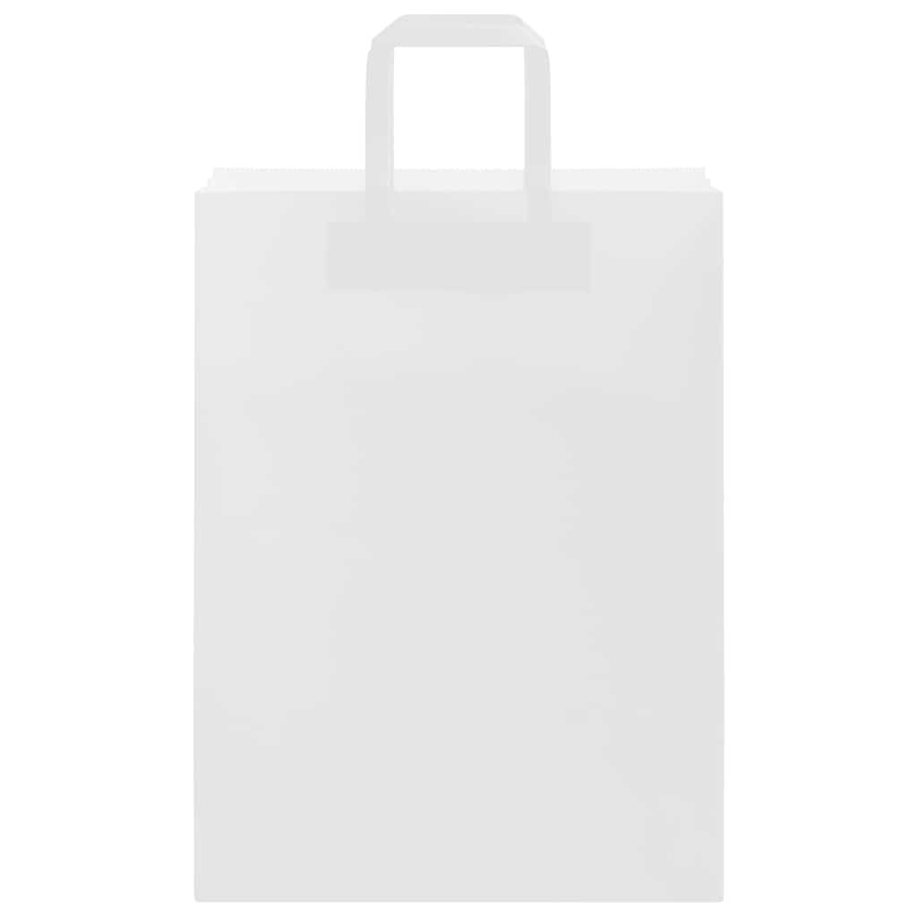 vidaXL Χάρτινες σακούλες 50 τεμάχια με χερούλια Λευκό 26x12x35 εκ.