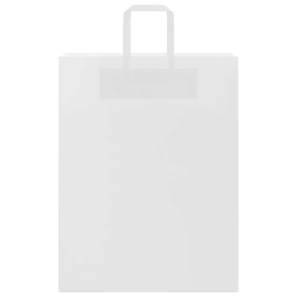 vidaXL Χάρτινες σακούλες 50 τεμάχια με χερούλια Λευκό 32x12x42 εκ.