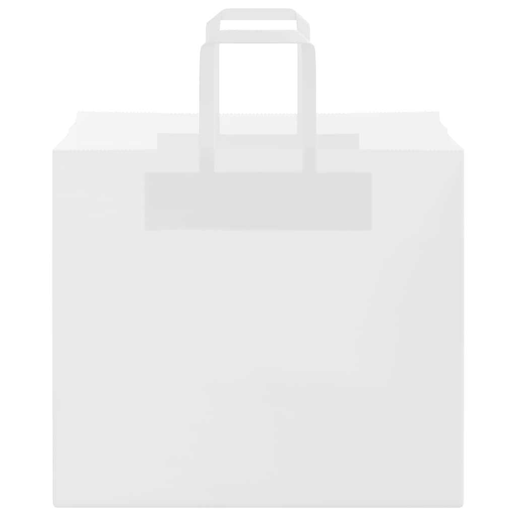 vidaXL Χάρτινες σακούλες 50 τεμάχια με χερούλια Λευκό 32x22x28 εκ.