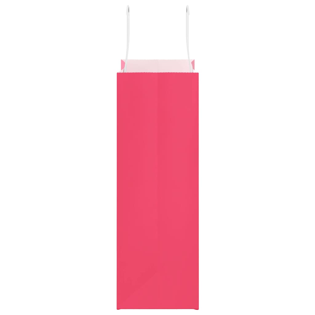 vidaXL Χάρτινες σακούλες 250 τεμάχια με χερούλια Ροζ 21x11x31 εκ.