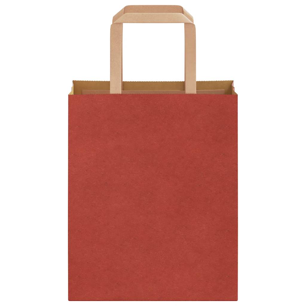 vidaXL Χάρτινες σακούλες 250 τεμάχια με χερούλια Κόκκινο 18x8x22 εκ.