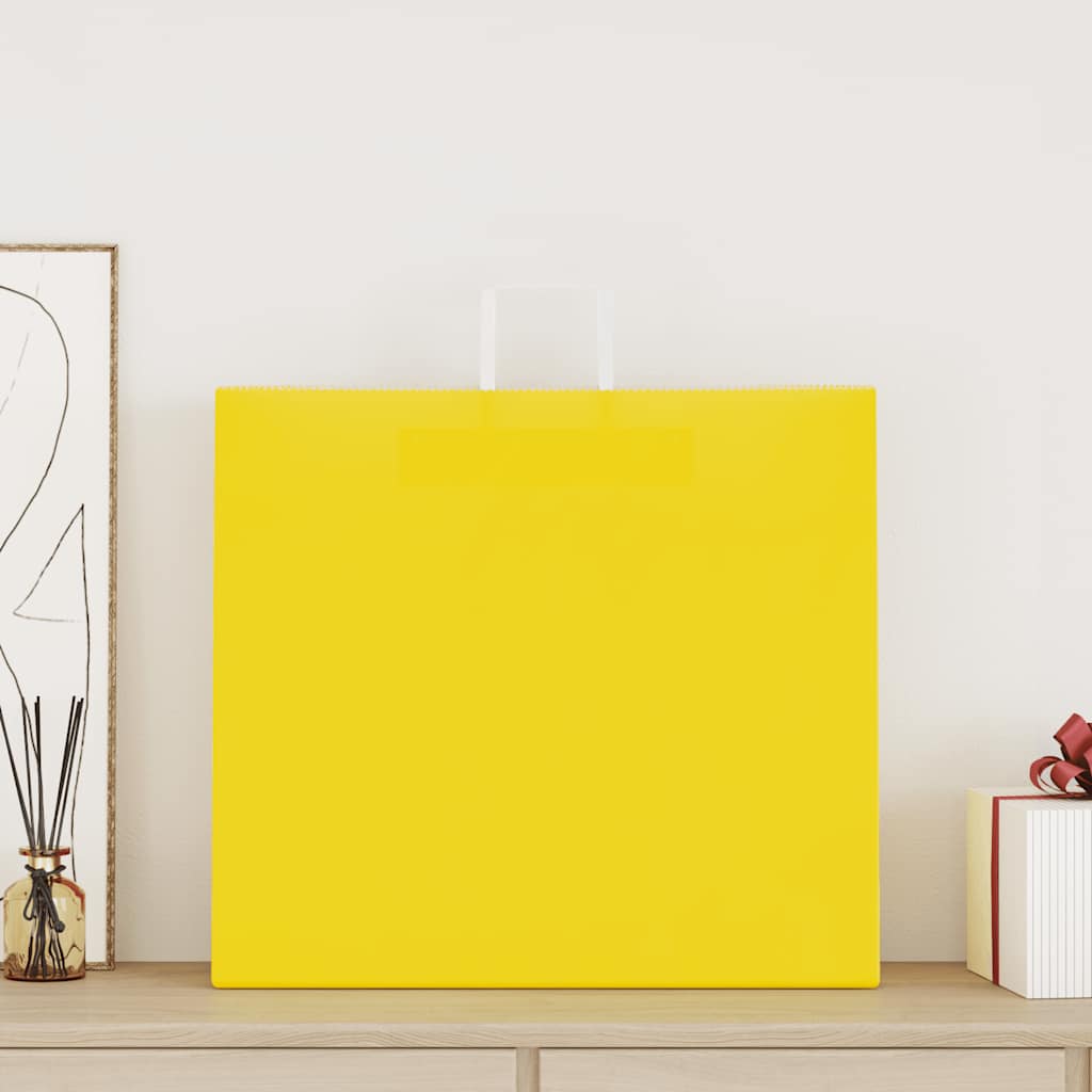 vidaXL Χάρτινες σακούλες 50 τεμάχια με χερούλια Κίτρινο 54x15x49 εκ.