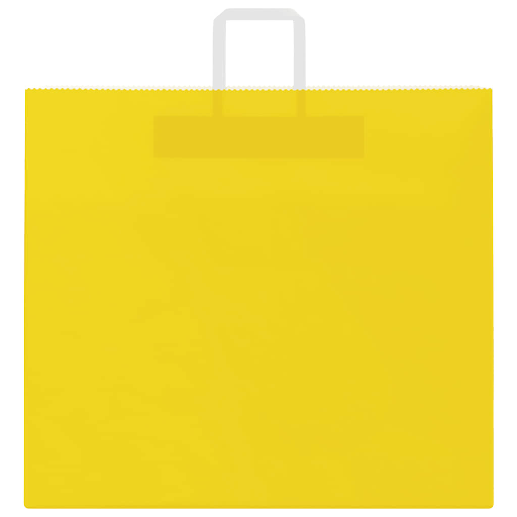 vidaXL Χάρτινες σακούλες 50 τεμάχια με χερούλια Κίτρινο 54x15x49 εκ.