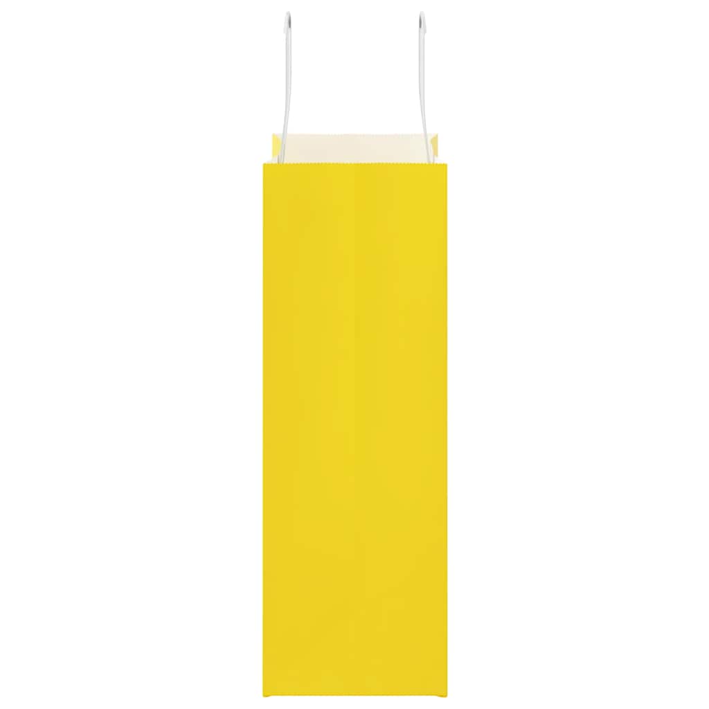 vidaXL Χάρτινες σακούλες 250 τεμάχια με χερούλια Κίτρινο 21x11x31 εκ.