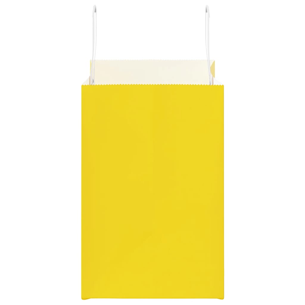 vidaXL Χάρτινες σακούλες 250 τεμάχια με χερούλια Κίτρινο 26x17x25 εκ.
