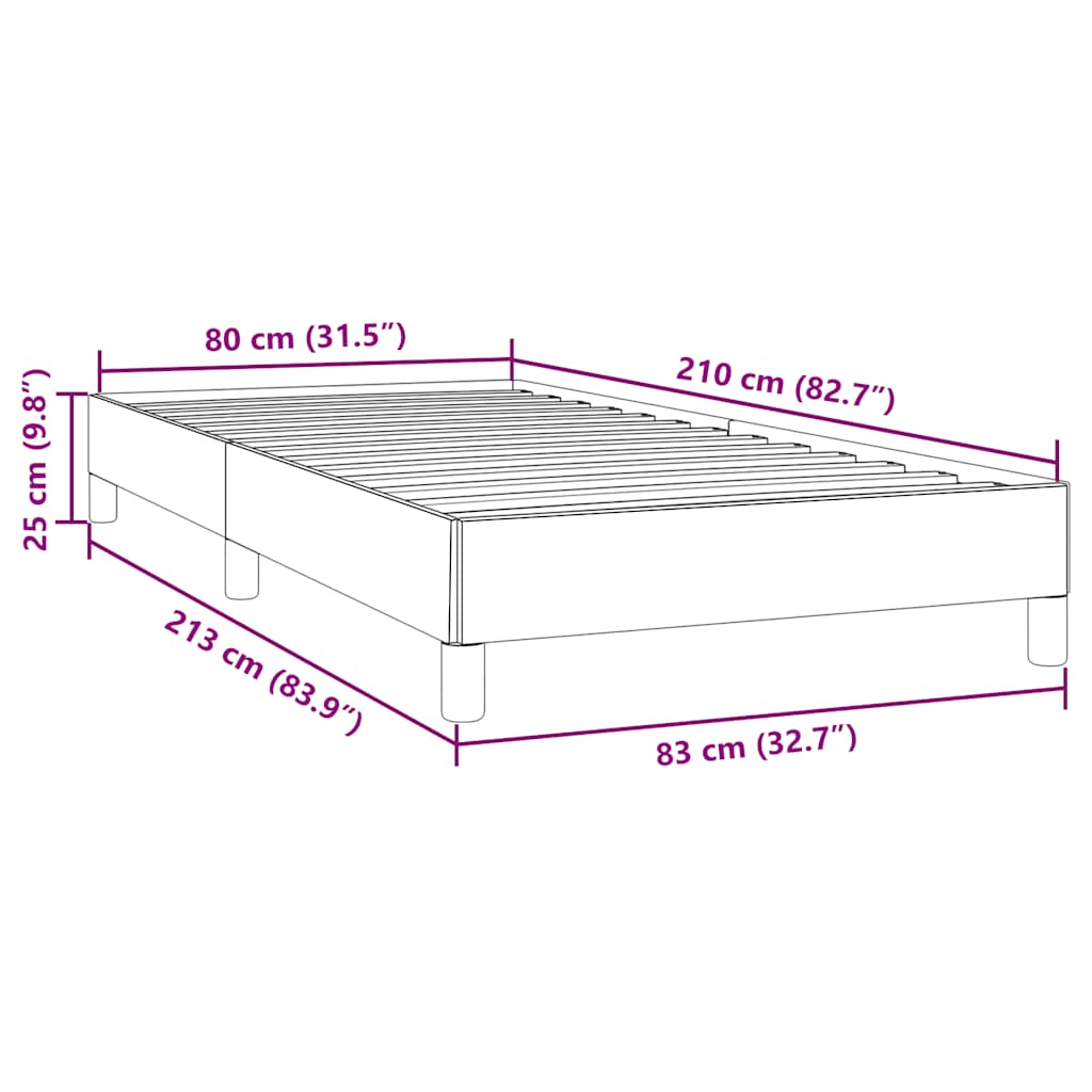 vidaXL Box Spring κρεβάτι χωρίς στρώμα ανοιχτό γκρι Βελούδινο
