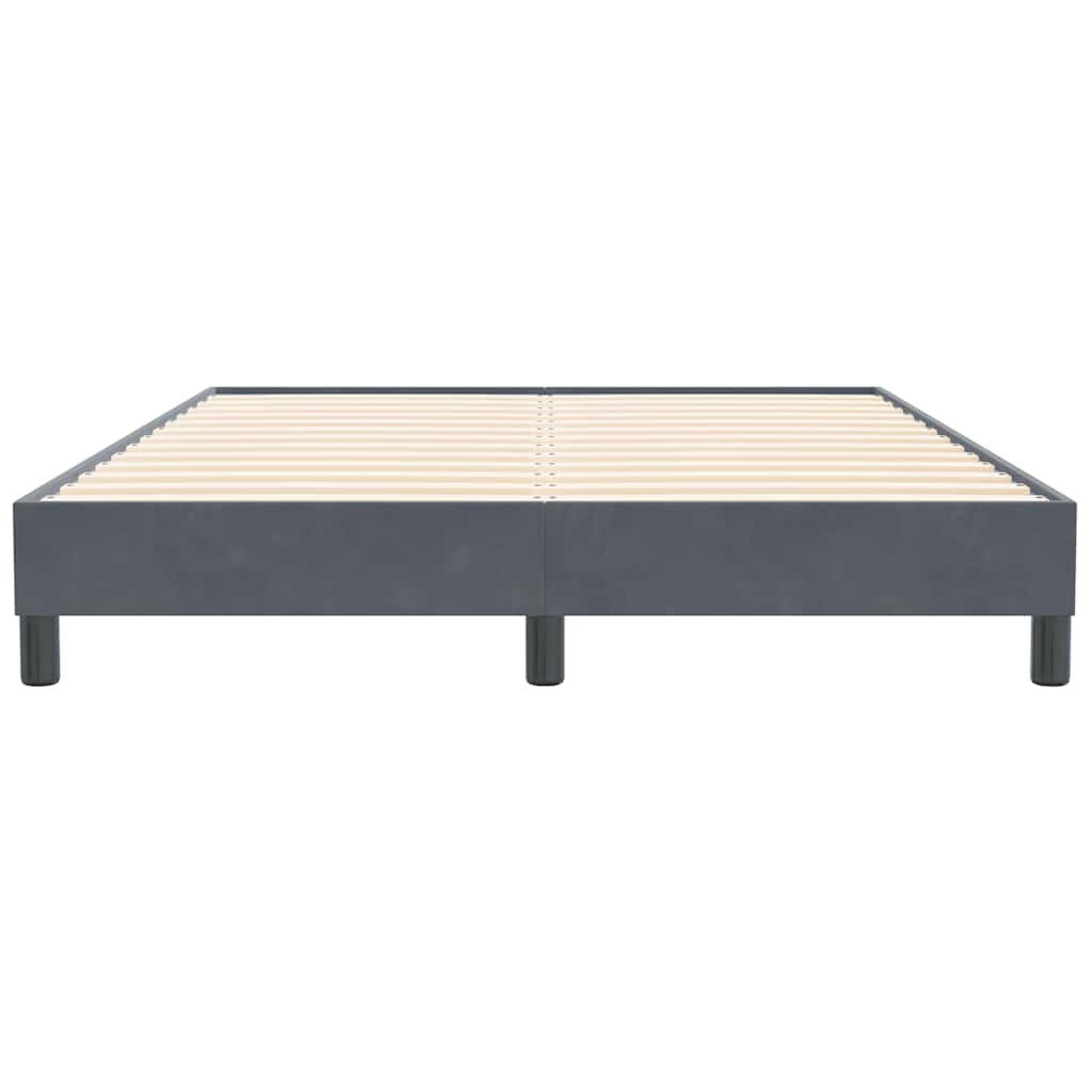 vidaXL Box Spring Κρεβάτι χωρίς στρώμα Σκούρο γκρι Βελούδινο