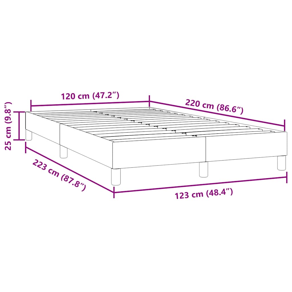 vidaXL Box Spring Κρεβάτι χωρίς στρώμα Μαύρο 120x220 cm Βελούδινο