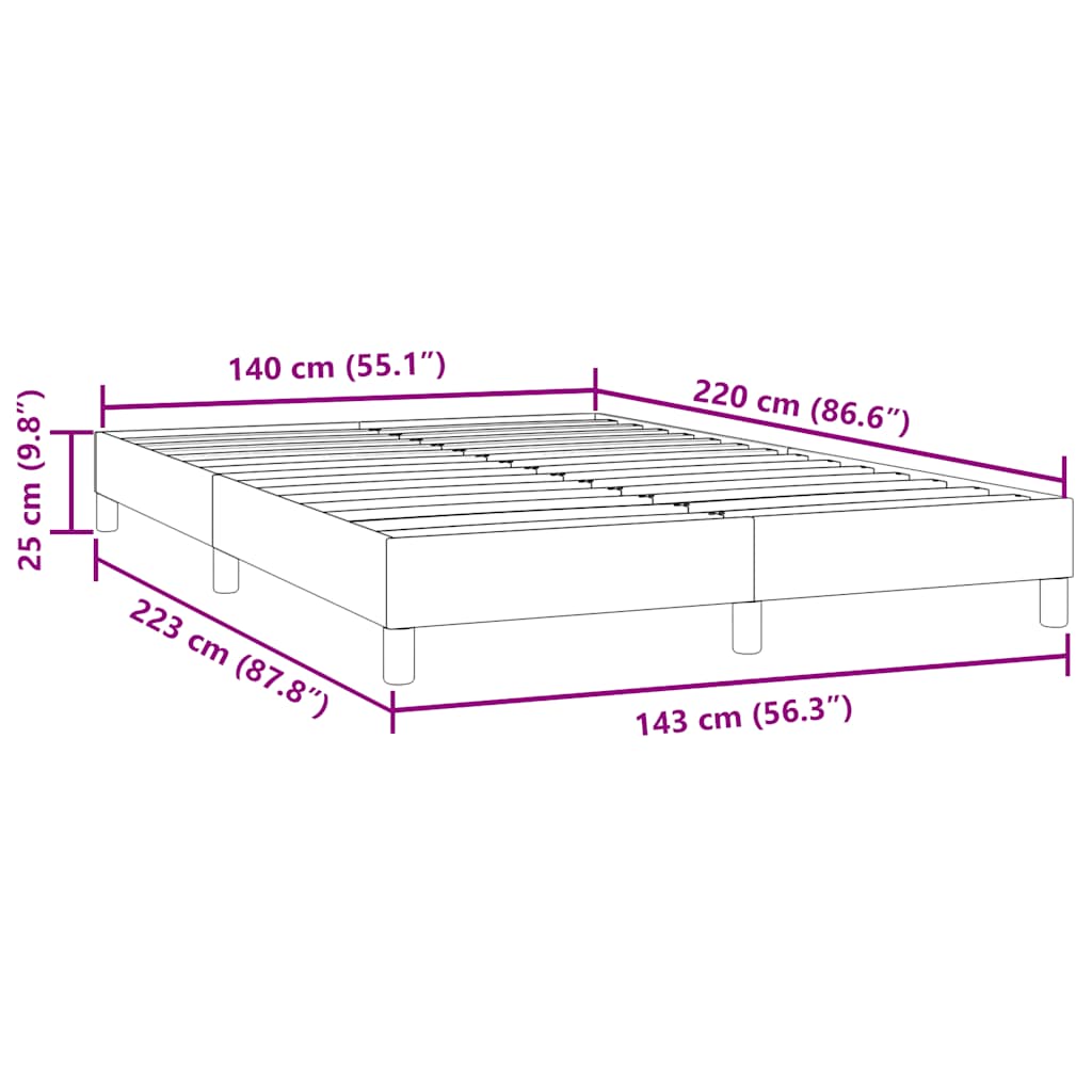 vidaXL Κρεβάτι Boxspring χωρίς Στρώμα Ανοιχτό Γκρι 140x220 εκ.