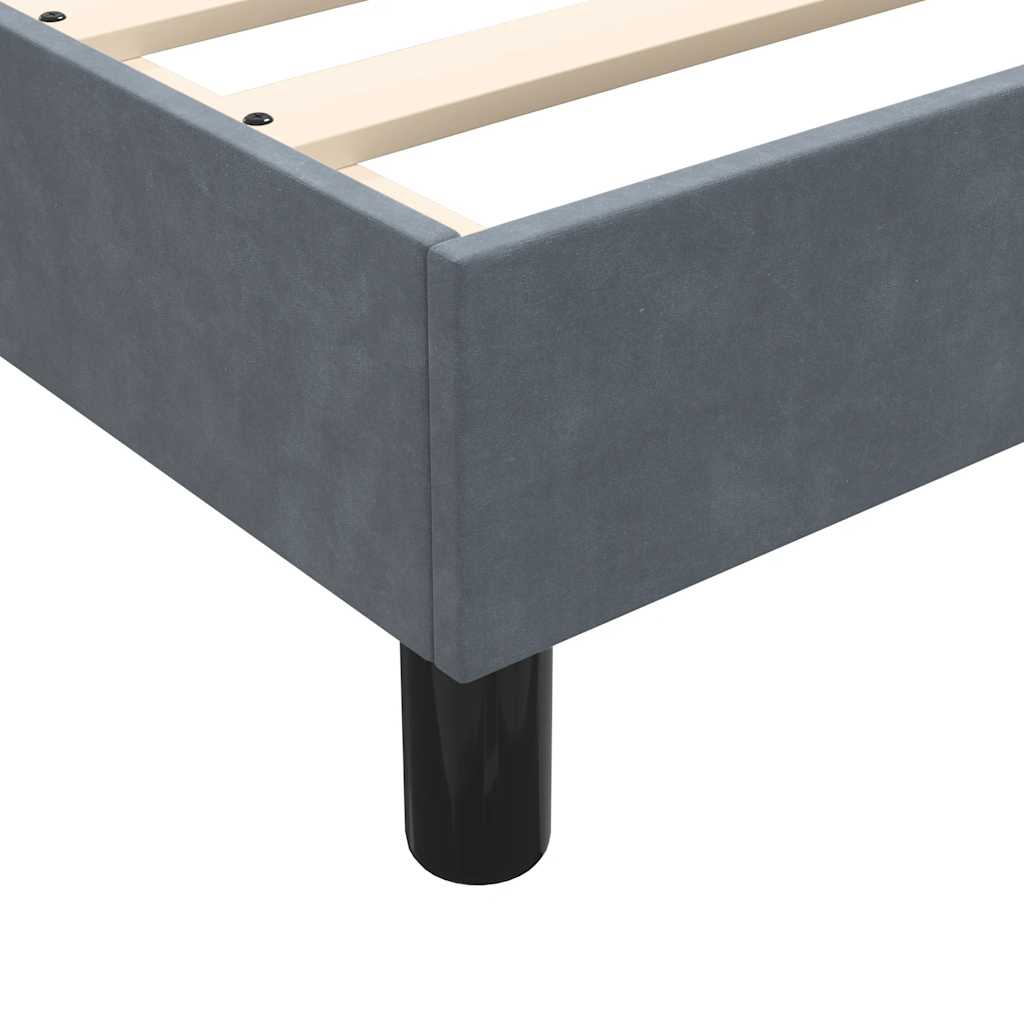 vidaXL Κρεβάτι Boxspring με Στρώμα & LED Σκούρο Γκρι 160x210 εκ. Βελούδινο