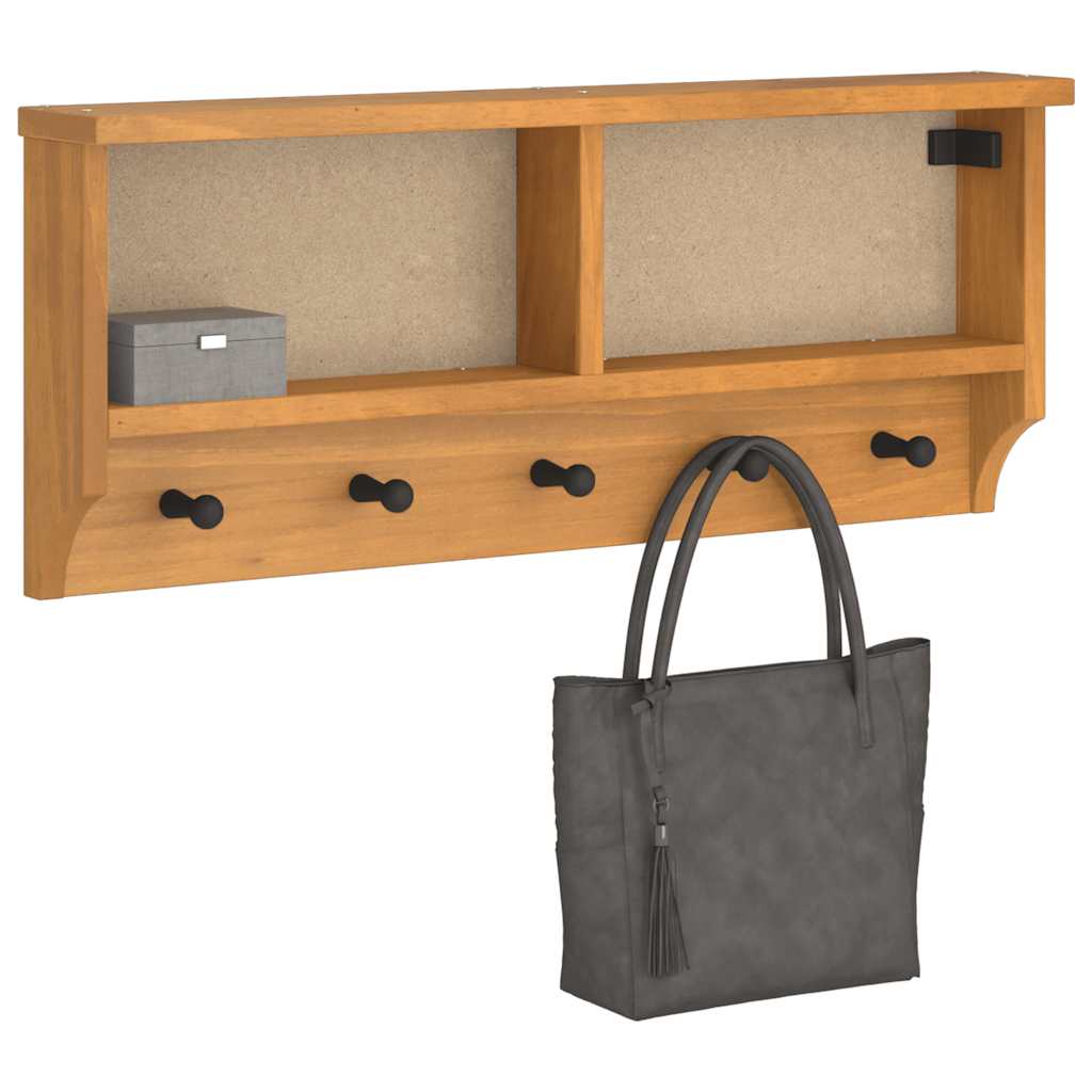 vidaXL Επίτοιχη κρεμάστρα παλτών SANDNES 87x12x35 εκ. Πεύκο μασίφ ξύλο