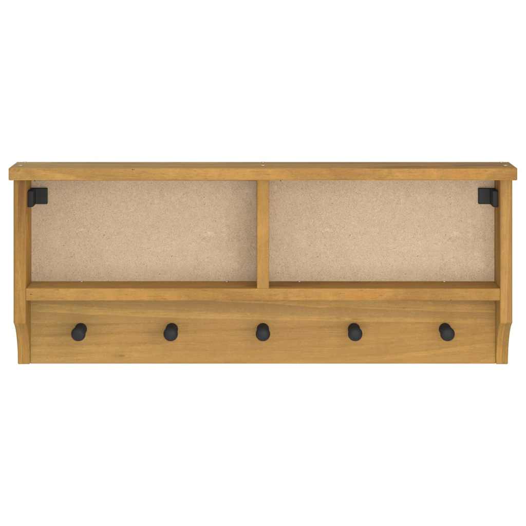 vidaXL Επίτοιχη κρεμάστρα παλτών SANDNES 87x12x35 εκ. Πεύκο μασίφ ξύλο