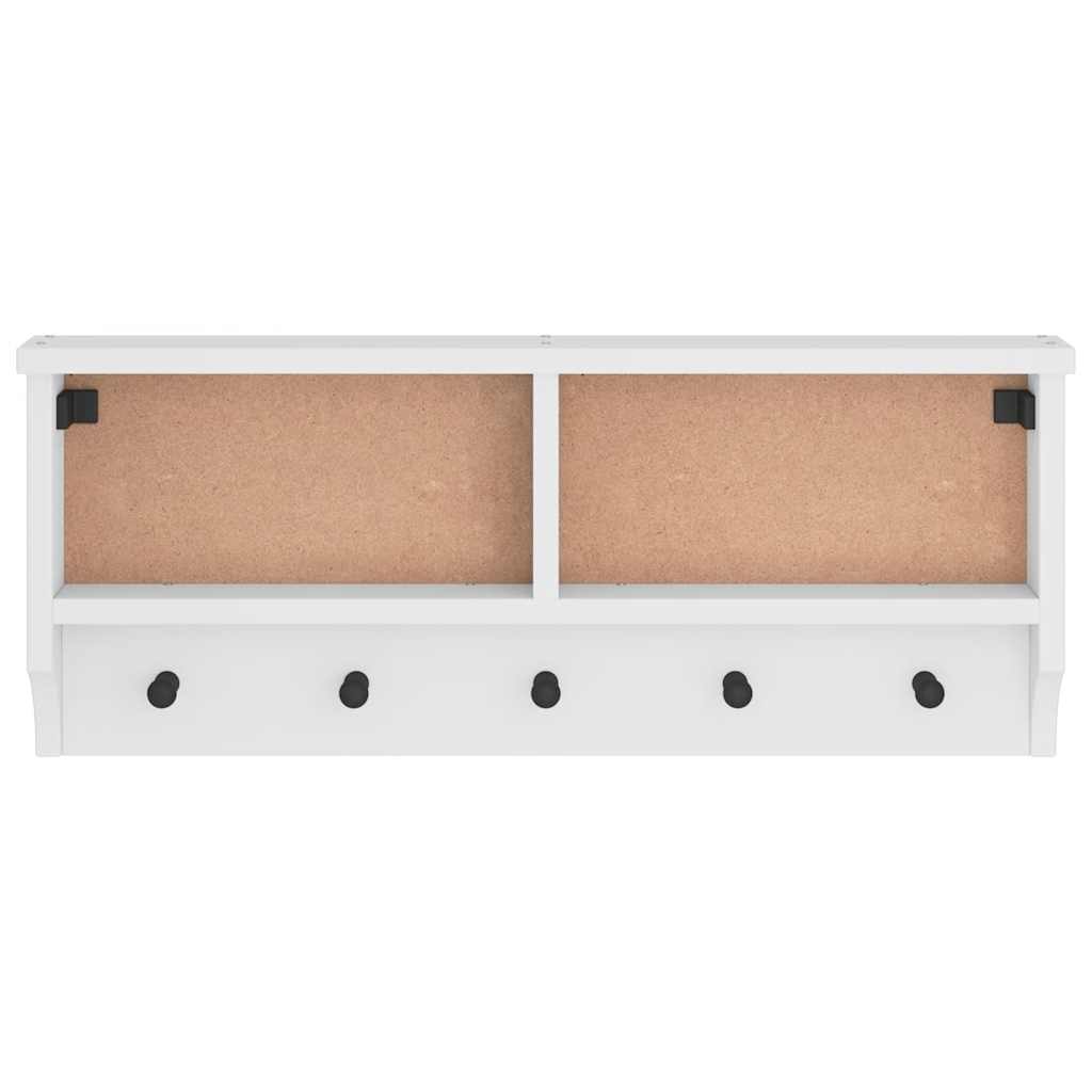vidaXL Επίτοιχη κρεμάστρα παλτών SANDNES Λευκό 87x12x35 εκ. Πεύκο ξύλο