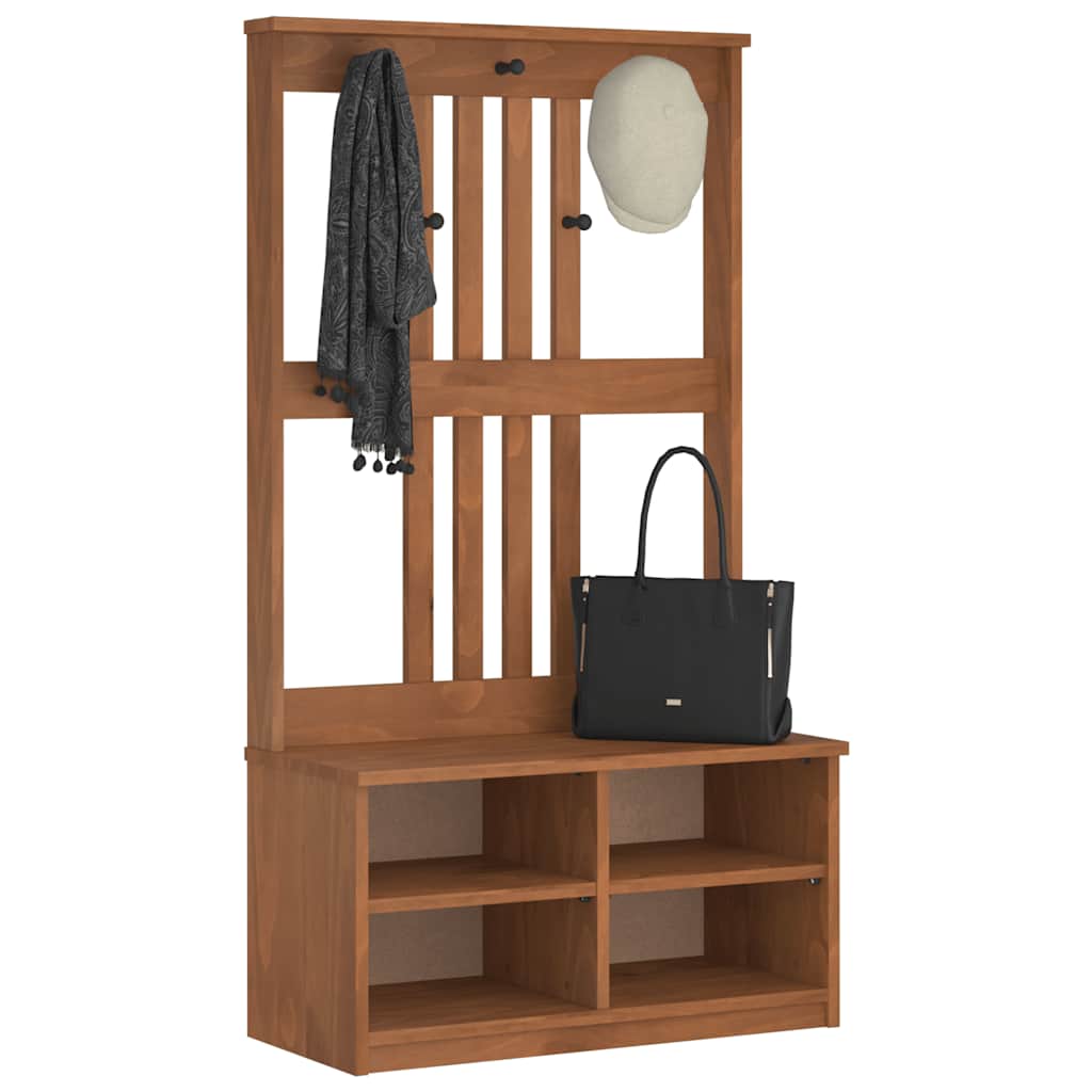 vidaXL Δέντρο χωλ "SANDENS" 87x40x159,5 εκ. Πεύκο μασίφ ξύλο
