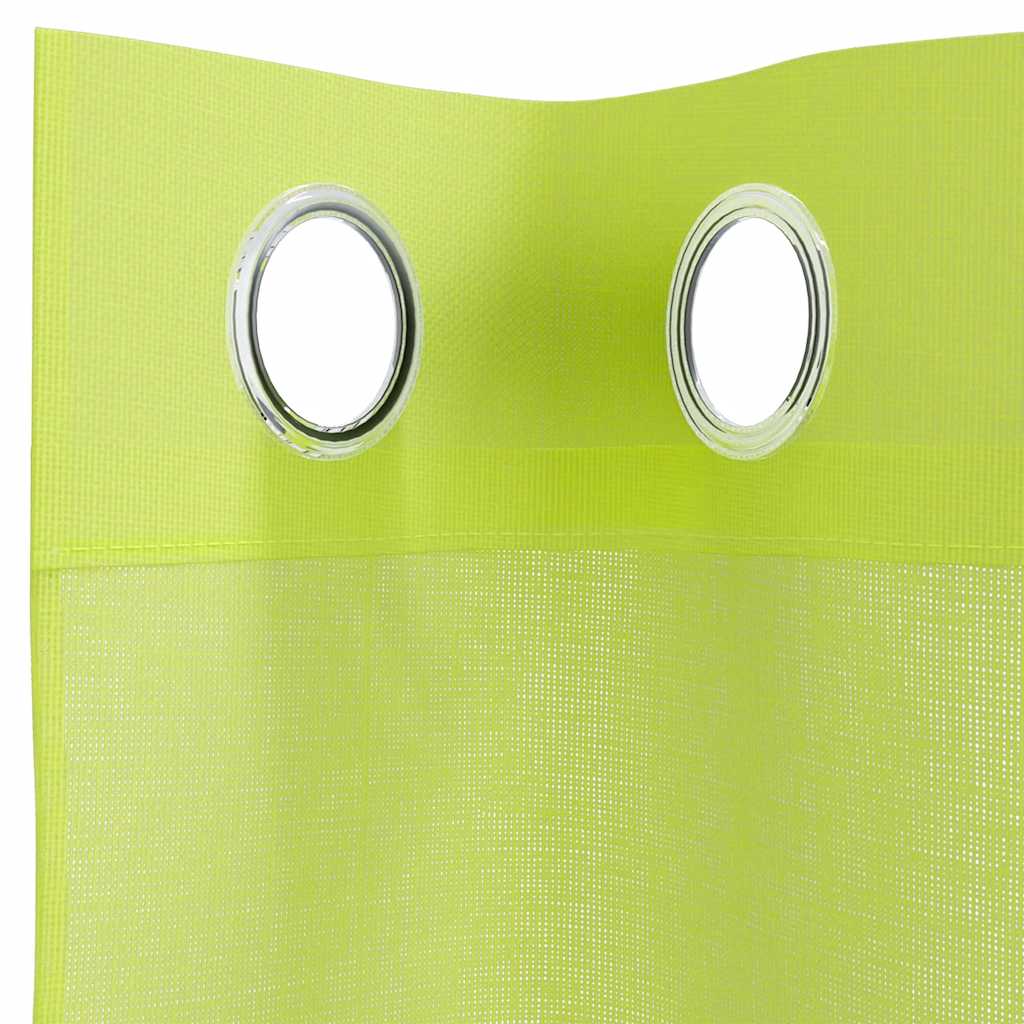 vidaXL Κουρτίνες Voile με ροδέλες 2 τεμάχια Apple Green 140x140 cm