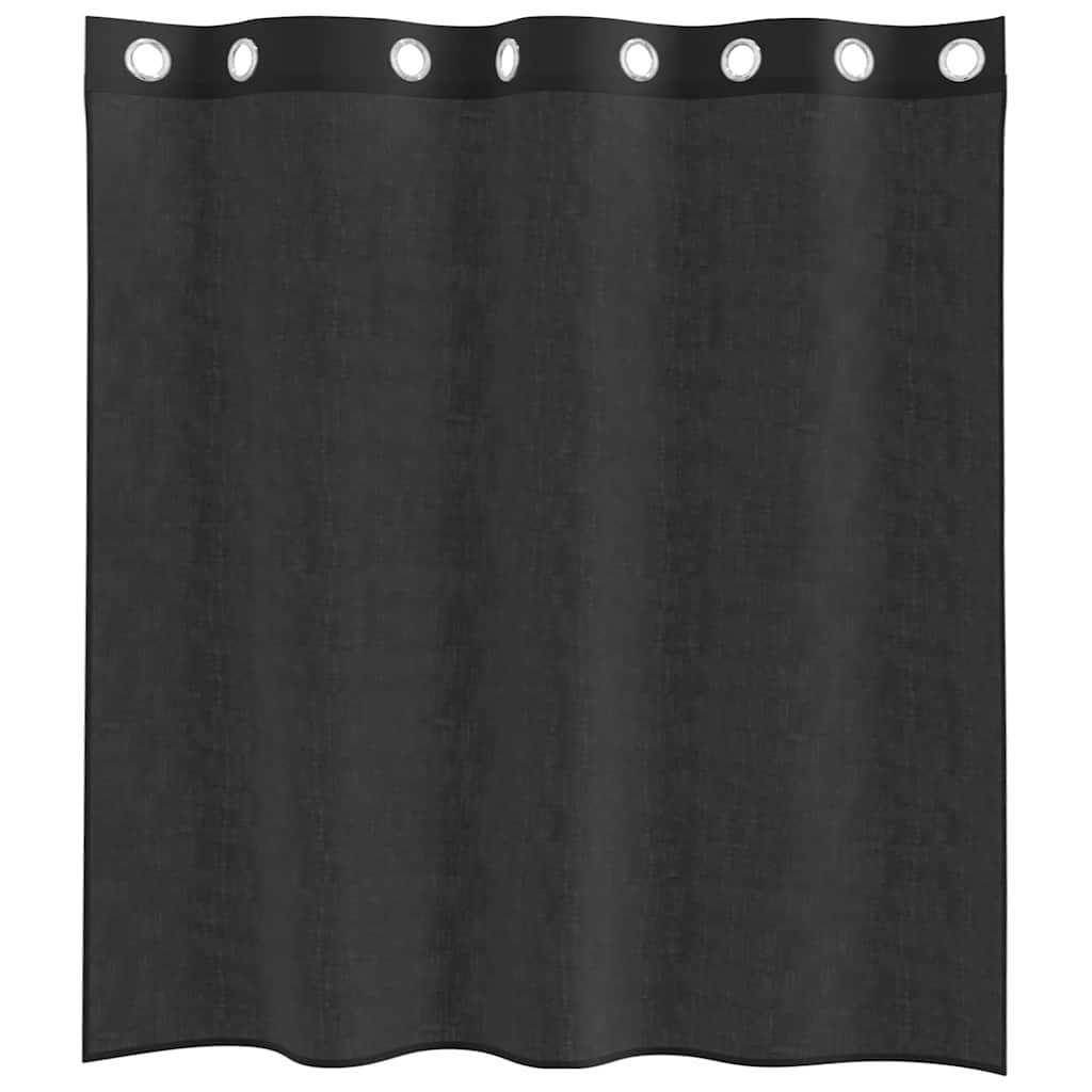 vidaXL Κουρτίνες Voile με ροδέλες 2 τεμάχια Μαύρο 140x140 εκ.