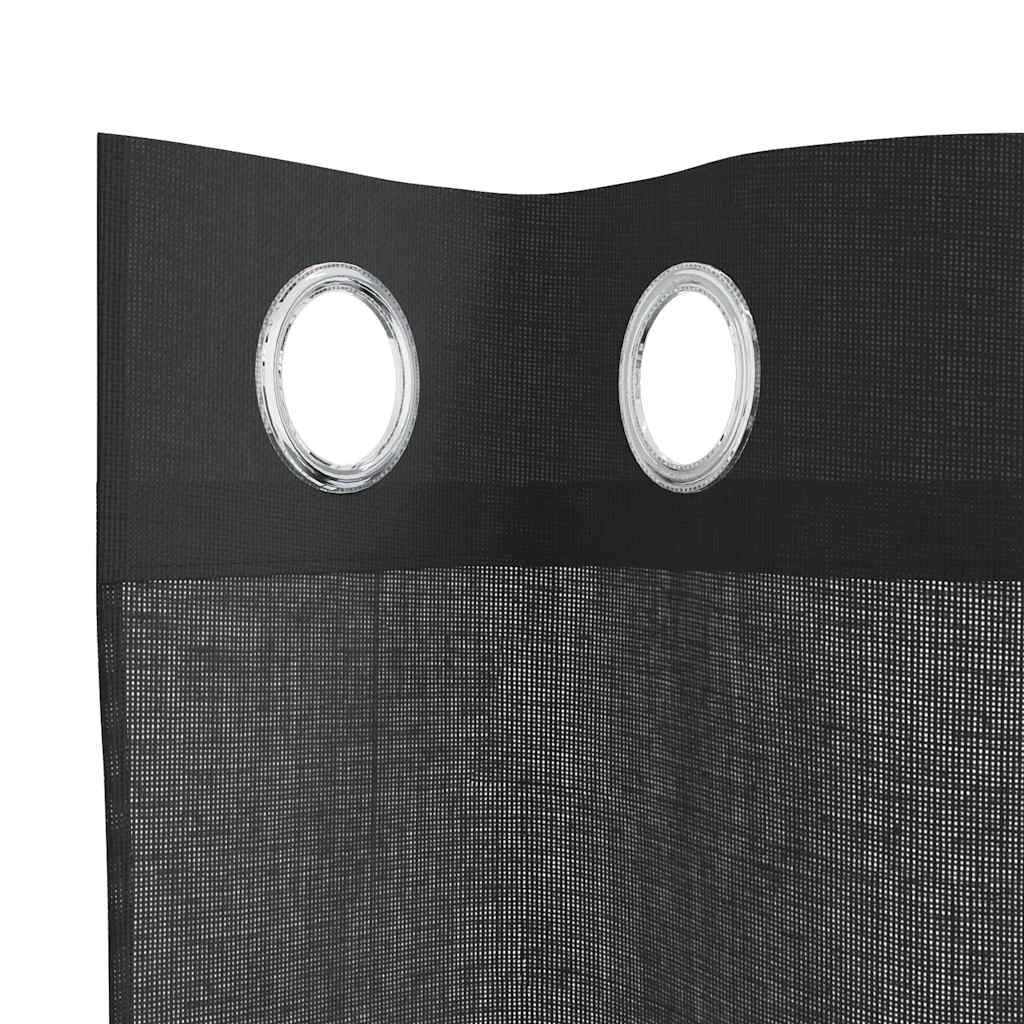 vidaXL Κουρτίνες Voile με ροδέλες 2 τεμάχια Μαύρο 140x140 εκ.