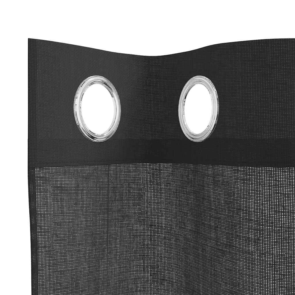 vidaXL Κουρτίνες Voile με ροδέλες 2 τεμάχια Μαύρο 140x175 εκ.