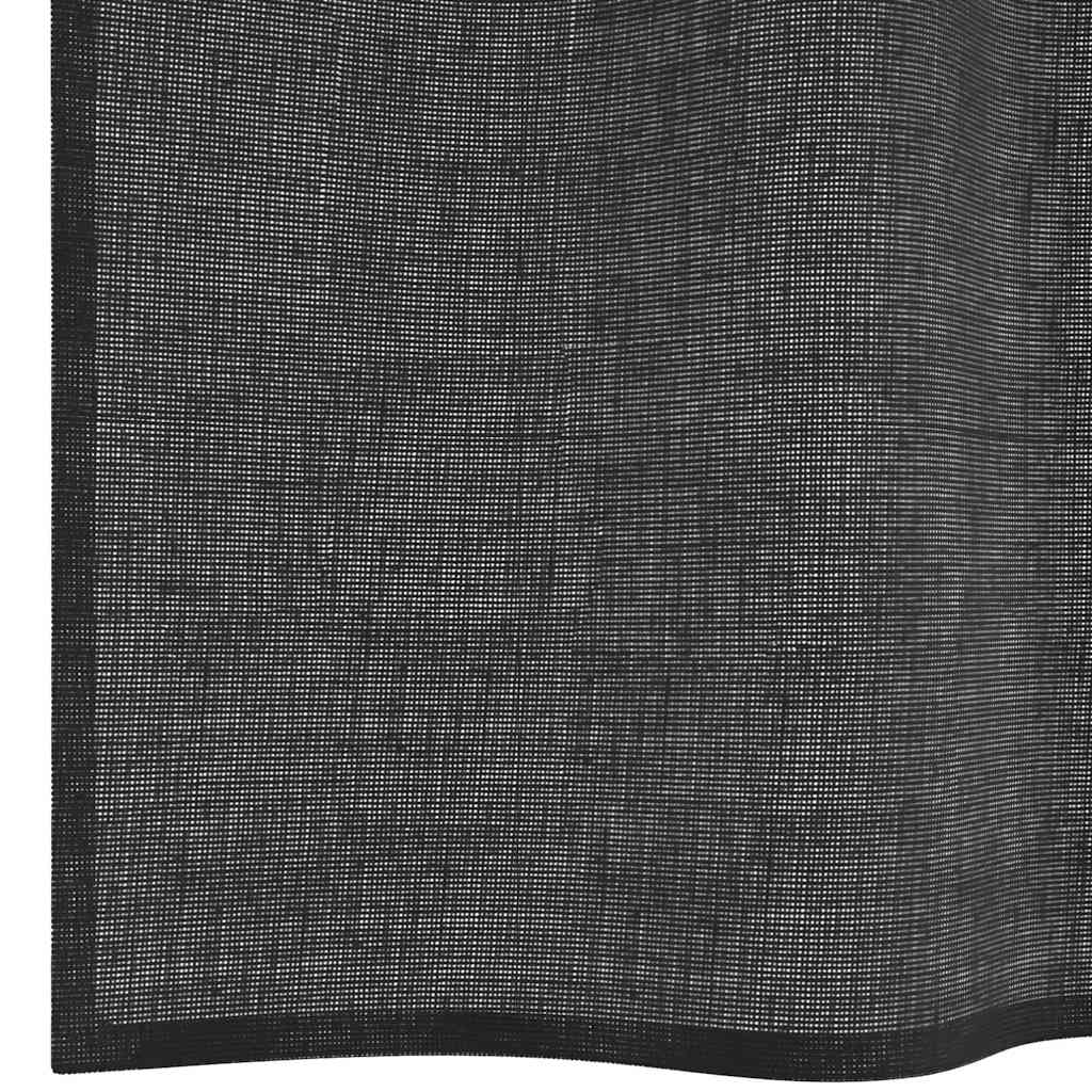 vidaXL Κουρτίνες Voile με ροδέλες 2 τεμάχια Μαύρο 140x175 εκ.