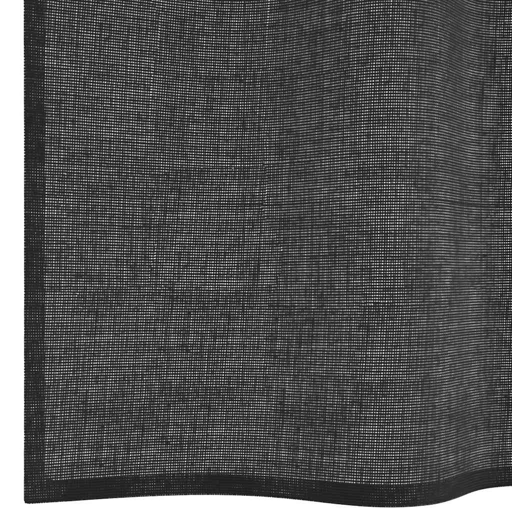 vidaXL Κουρτίνες Voile με ροδέλες 2 τεμάχια Μαύρο 140x225 εκ.