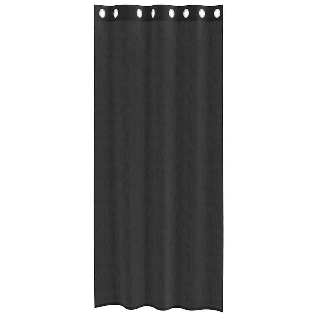 vidaXL Κουρτίνες Voile με ροδέλες 2 τεμάχια Μαύρο 140x245 εκ.