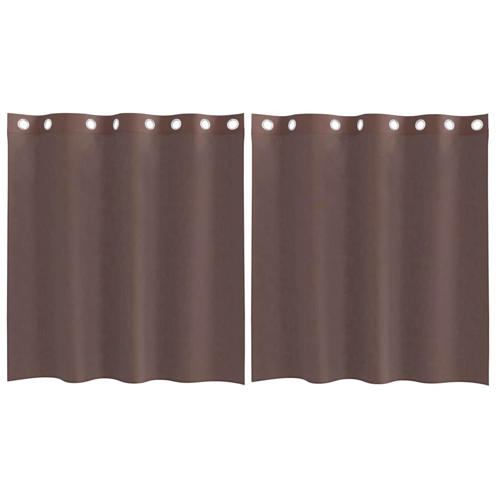vidaXL Κουρτίνες Voile με ροδέλες 2 τεμάχια Καφέ 140x140 εκ.