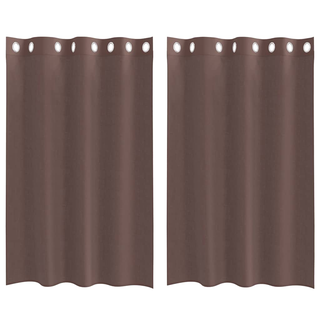 vidaXL Κουρτίνες Voile με ροδέλες 2 τεμάχια Καφέ 140x175 εκ.