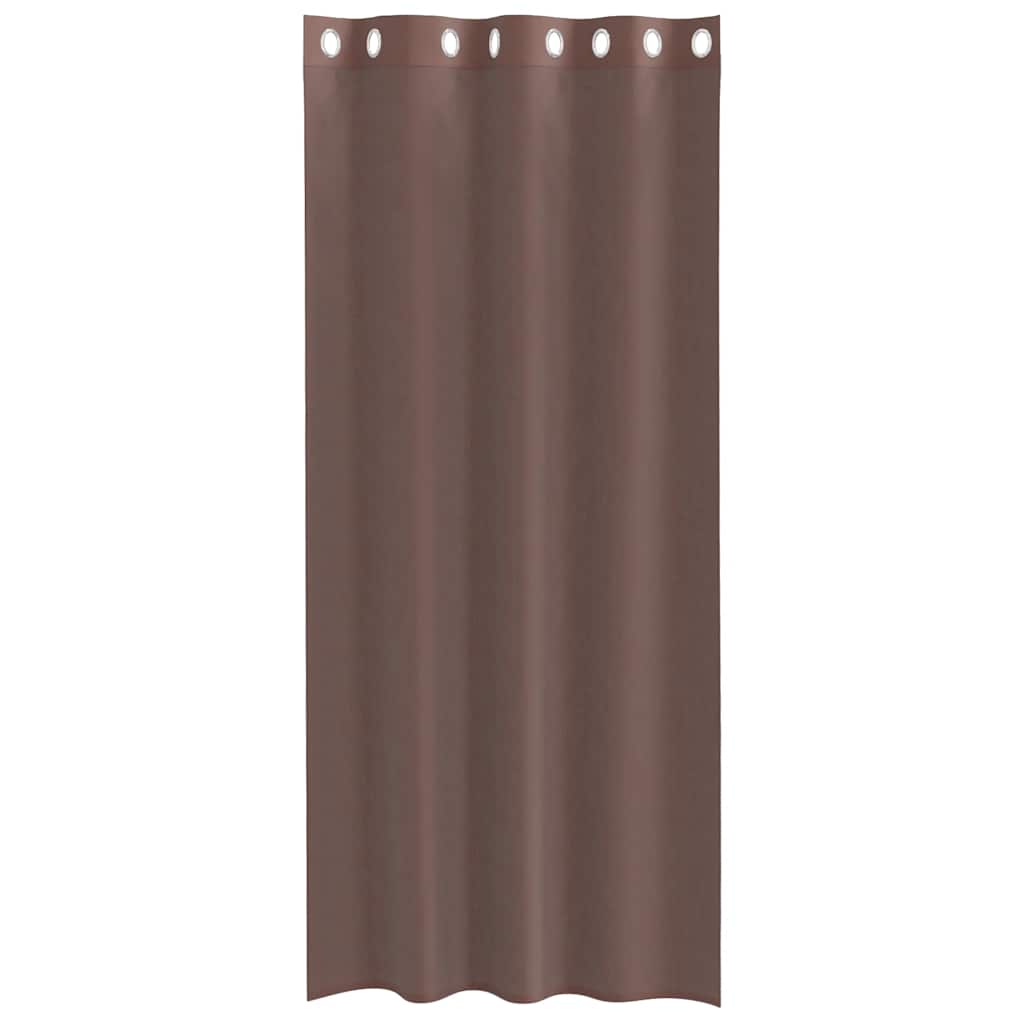 vidaXL Κουρτίνες Voile με ροδέλες 2 τεμάχια Καφέ 140x225 εκ.