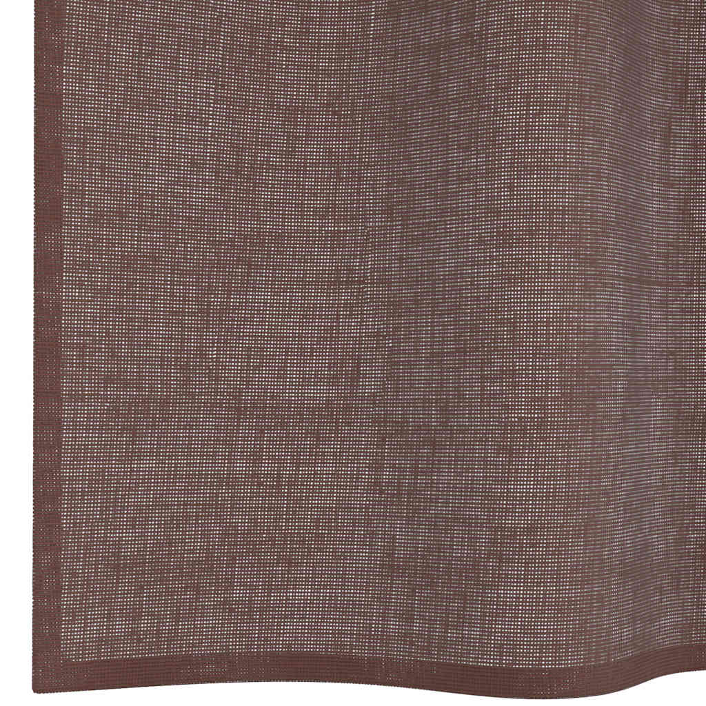 vidaXL Κουρτίνες Voile με ροδέλες 2 τεμάχια Καφέ 140x225 εκ.