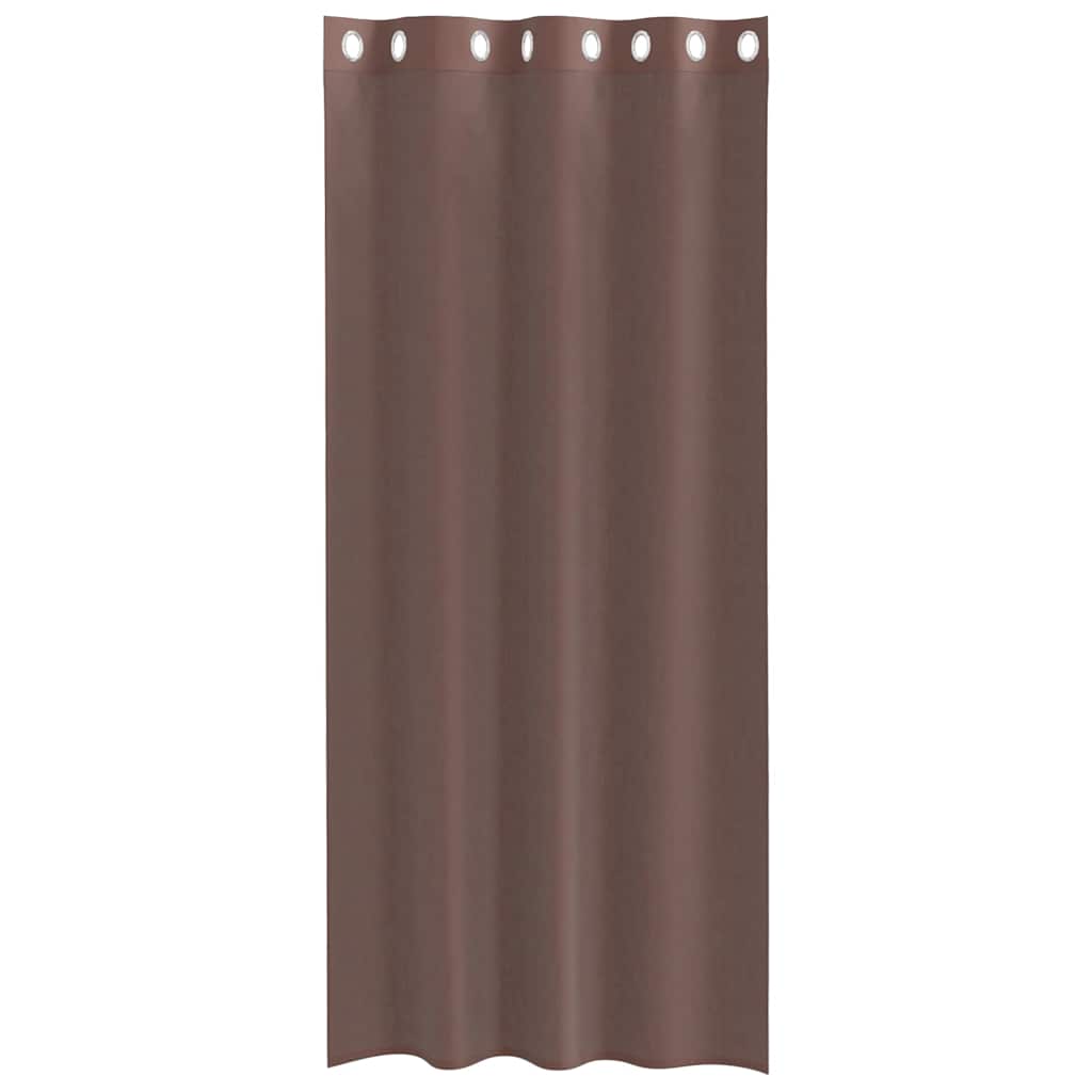 vidaXL Κουρτίνες Voile με ροδέλες 2 τεμάχια Καφέ 140x245 εκ.