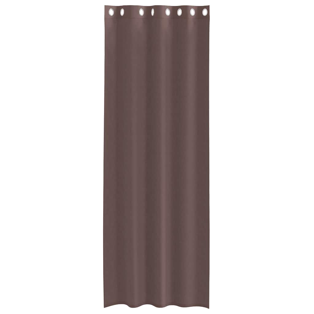 vidaXL Κουρτίνες Voile με ροδέλες 2 τεμάχια Καφέ 140x300 εκ.