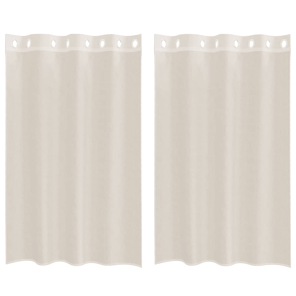 vidaXL Κουρτίνες Voile με ροδέλες 2 τεμάχια Κρεμ 140x175 εκ.