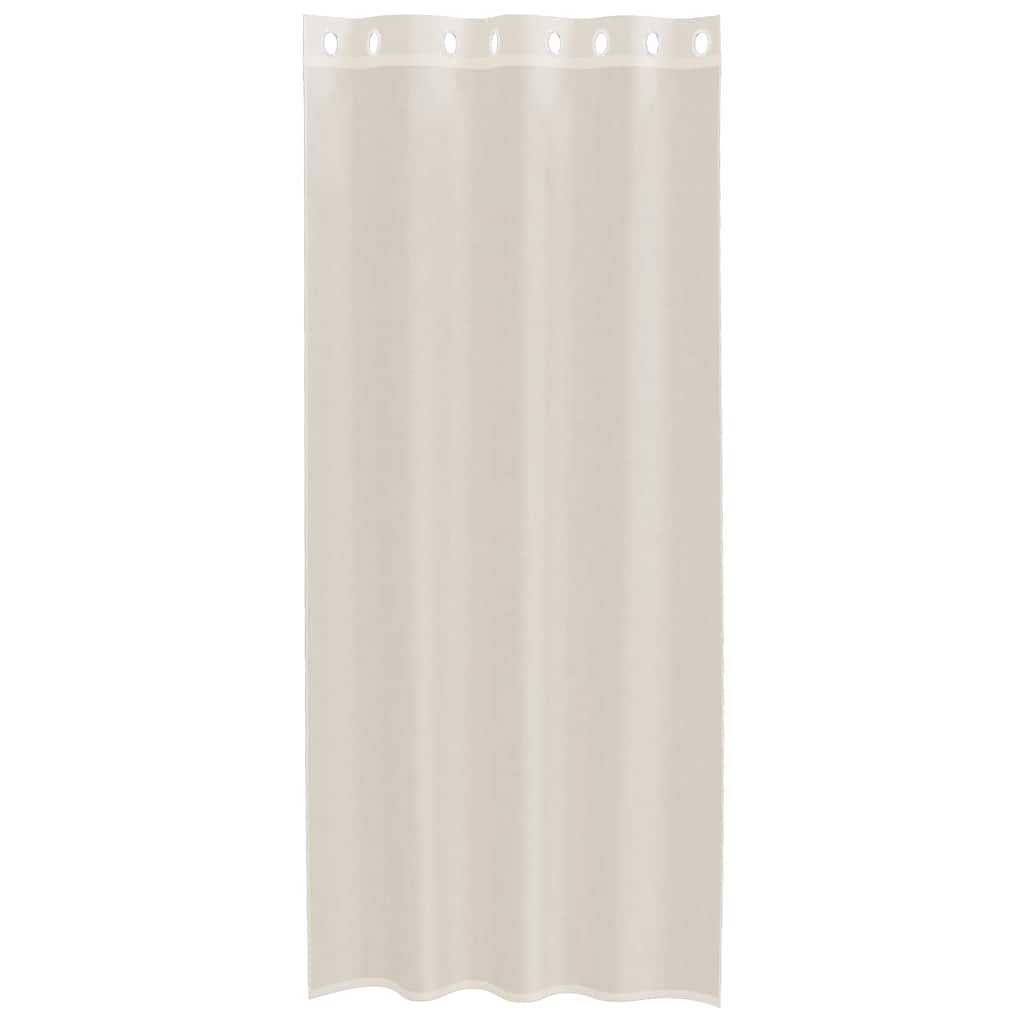 vidaXL Κουρτίνες Voile με ροδέλες 2 τεμάχια Κρεμ 140x225 εκ.