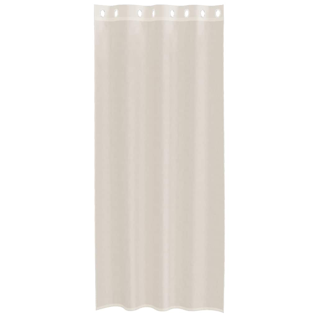 vidaXL Κουρτίνες Voile με ροδέλες 2 τεμάχια Κρεμ 140x245 εκ.