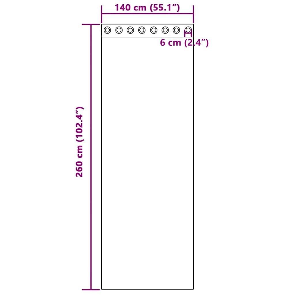 vidaXL Κουρτίνες Voile με ροδέλες 2 τεμάχια Κρεμ 140x260 εκ.