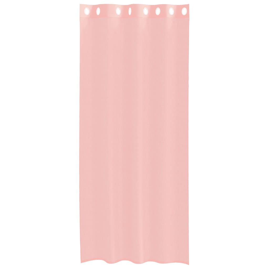 vidaXL Κουρτίνες Voile με ροδέλες 2 τεμάχια Ροζ 140x225 εκ.
