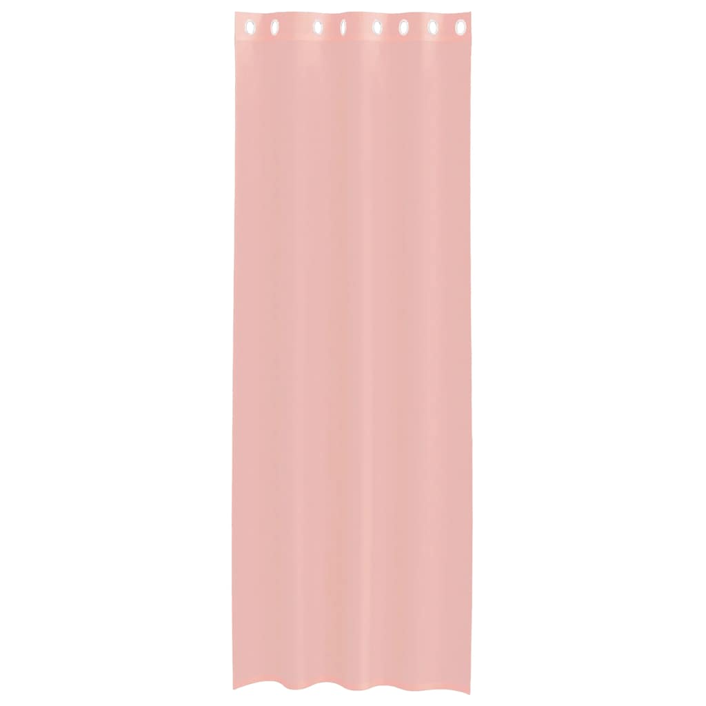 vidaXL Κουρτίνες Voile με ροδέλες 2 τεμάχια Ροζ 140x300 εκ.
