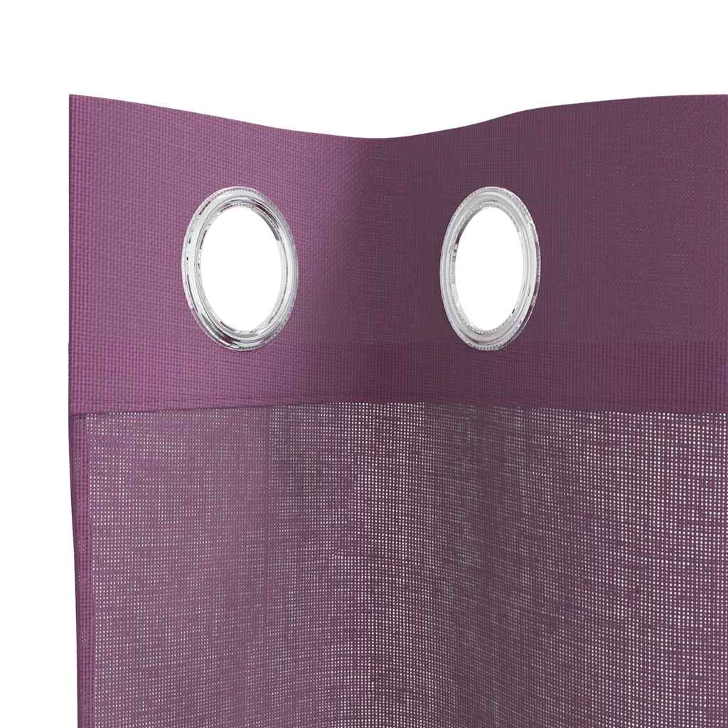 vidaXL Κουρτίνες Voile με ροδέλες 2 τεμάχια Μοβ 140x140 εκ.