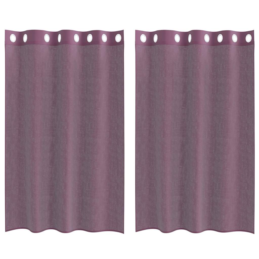 vidaXL Κουρτίνες Voile με ροδέλες 2 τεμάχια Μοβ 140x175 εκ.