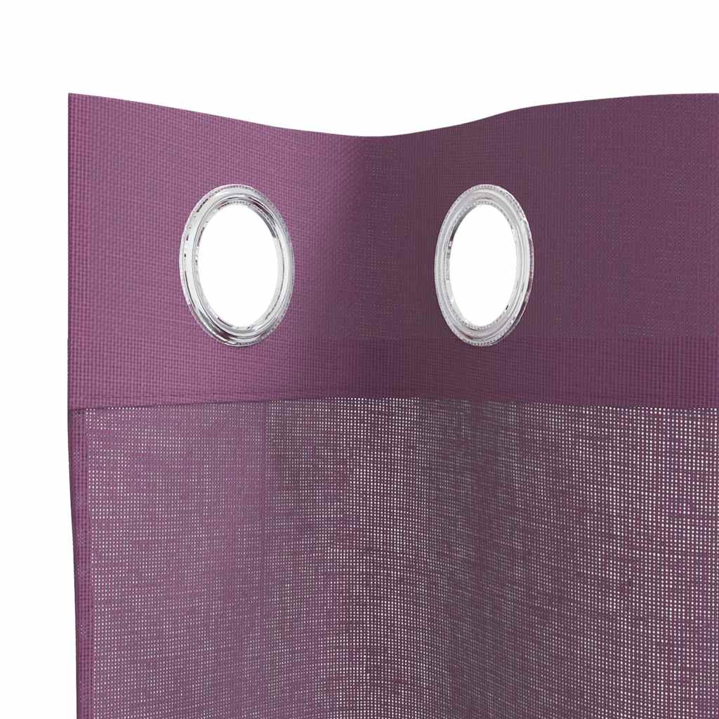 vidaXL Κουρτίνες Voile με ροδέλες 2 τεμάχια Μοβ 140x175 εκ.