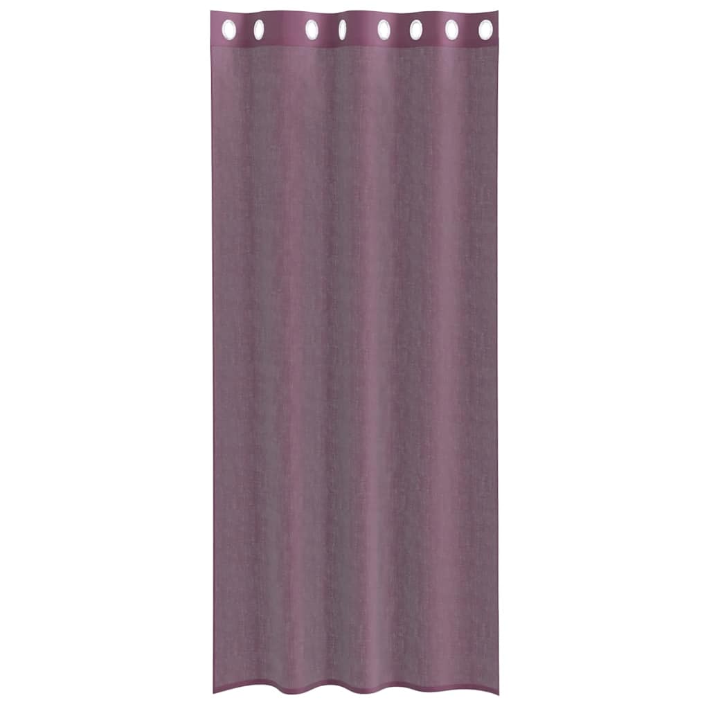vidaXL Κουρτίνες Voile με ροδέλες 2 τεμάχια Μοβ 140x225 εκ.