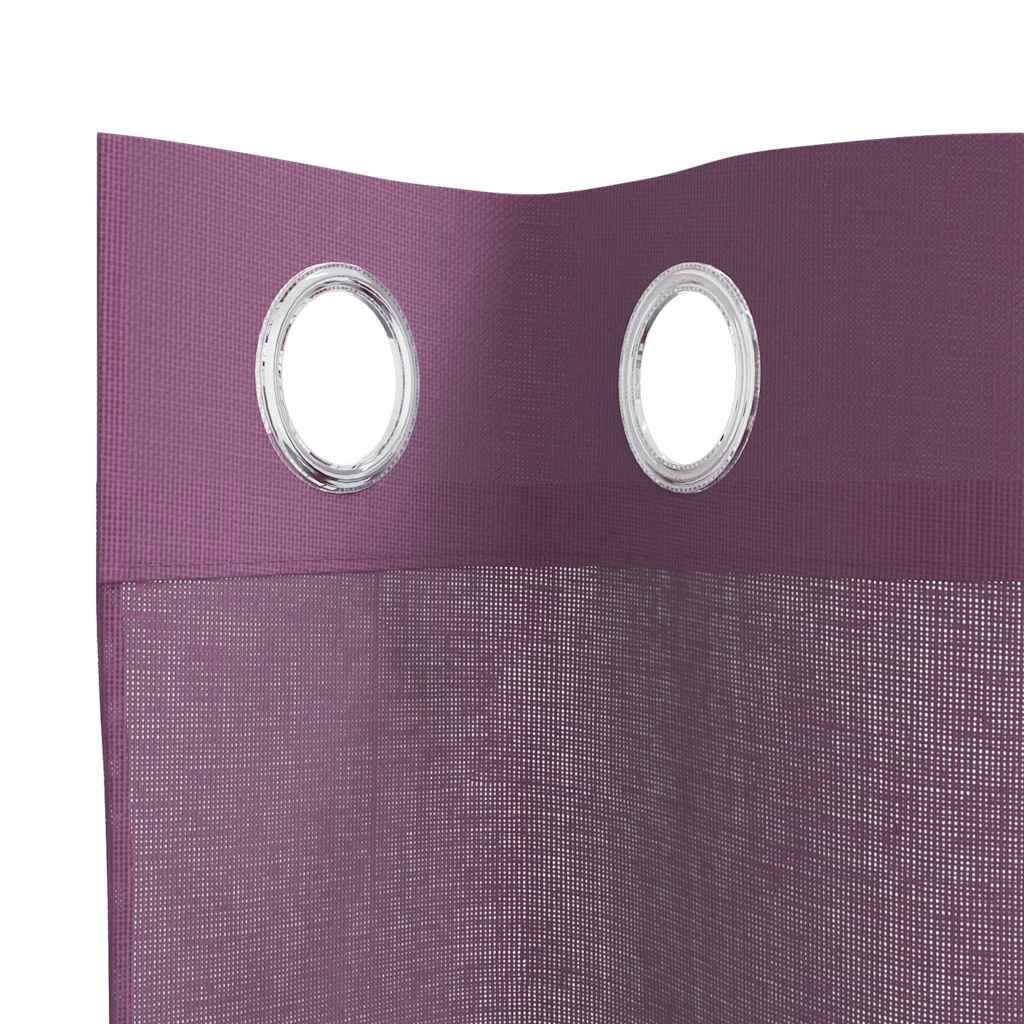 vidaXL Κουρτίνες Voile με ροδέλες 2 τεμάχια Μοβ 140x225 εκ.