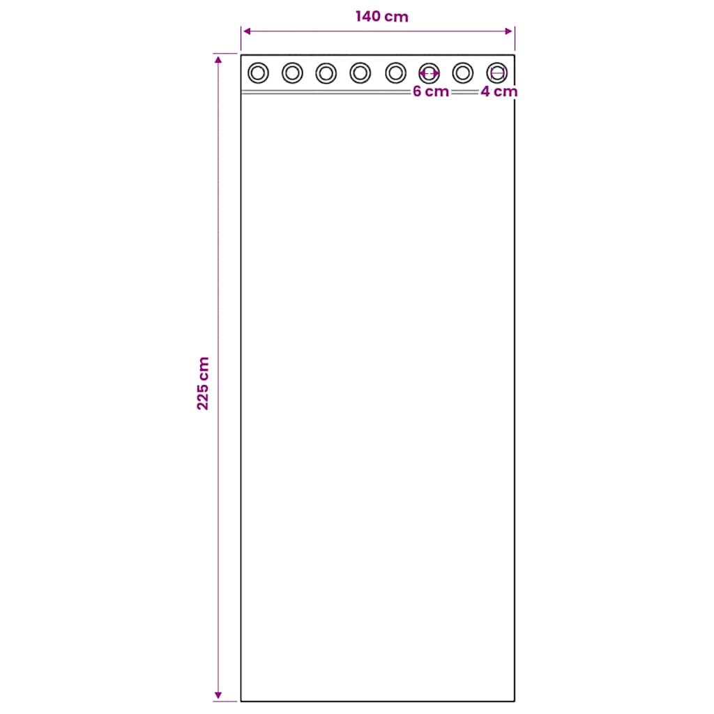 vidaXL Κουρτίνες Voile με ροδέλες 2 τεμάχια Μοβ 140x225 εκ.