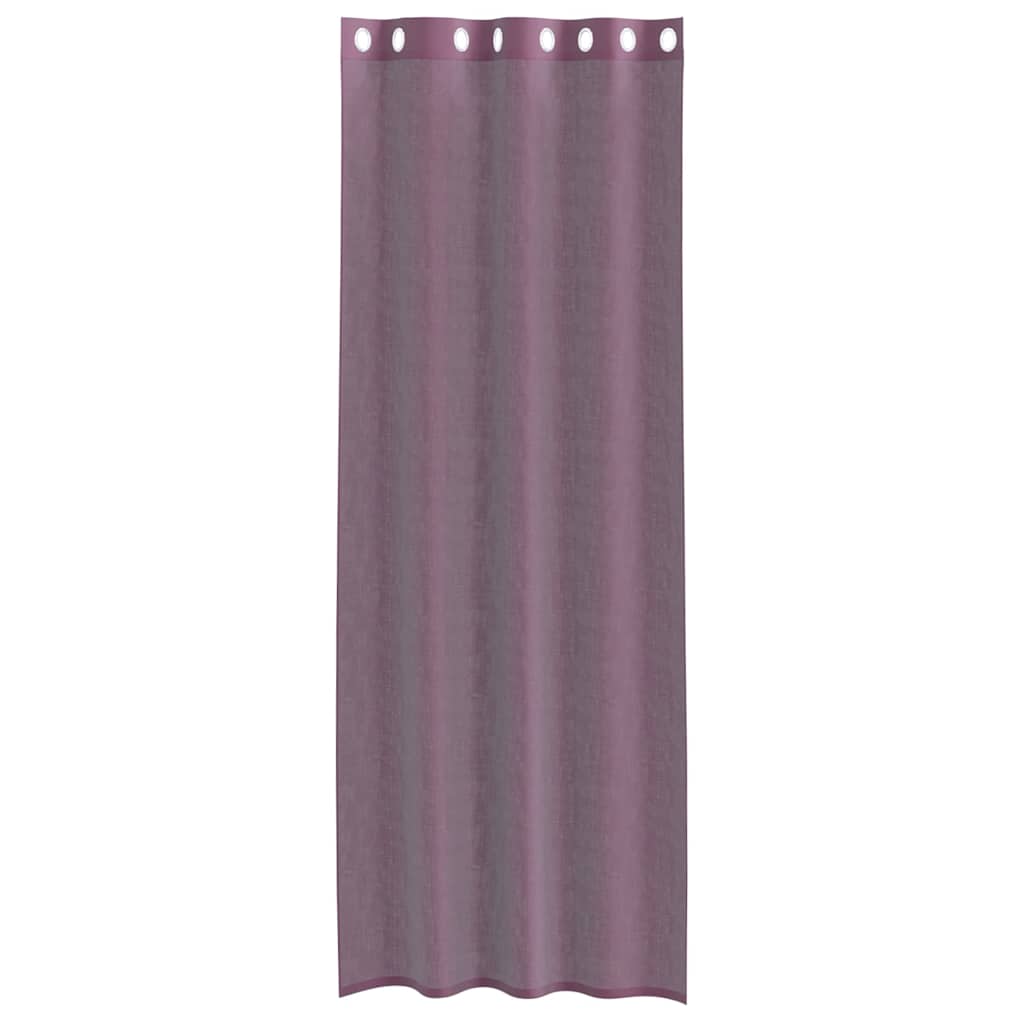 vidaXL Κουρτίνες Voile με ροδέλες 2 τεμάχια Μοβ 140x300 εκ.