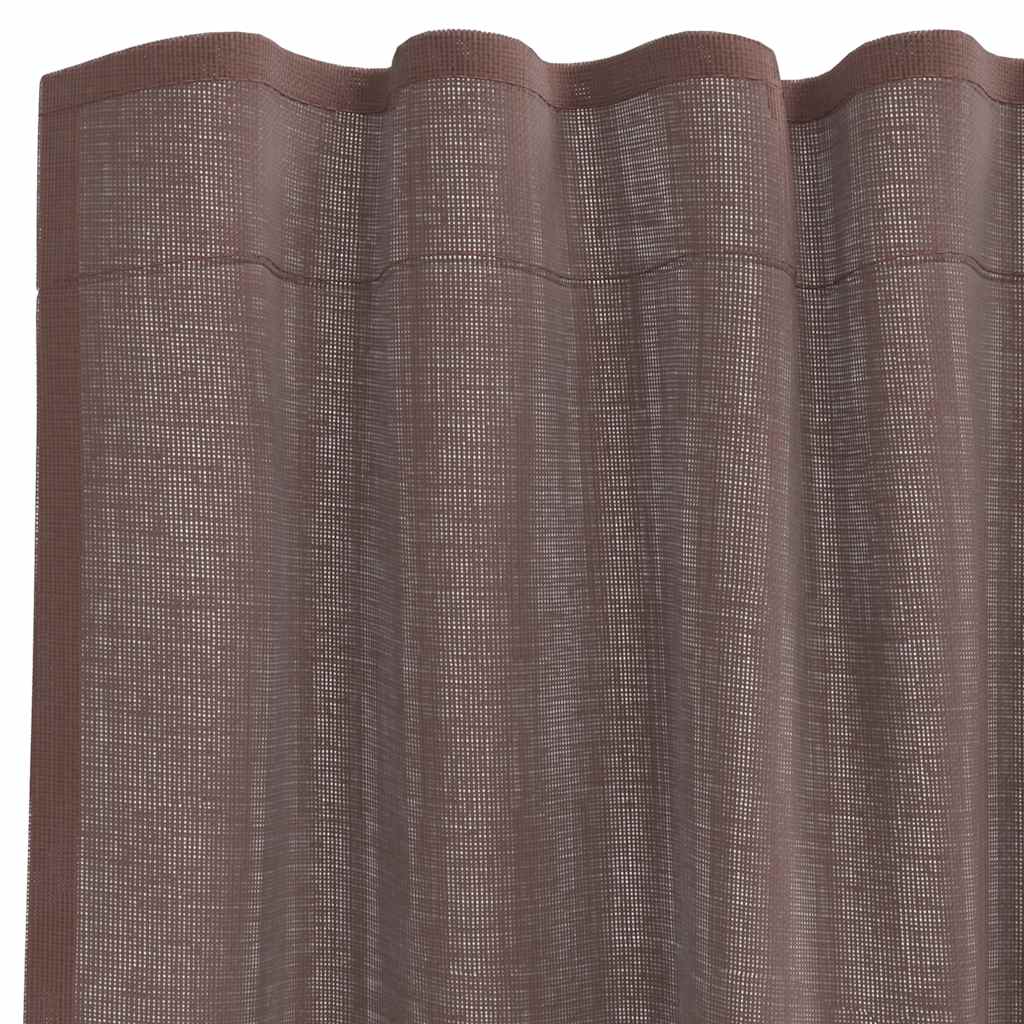 vidaXL Κουρτίνες Voile με Καρτέλα Κορυφή 2 τεμάχια Καφέ