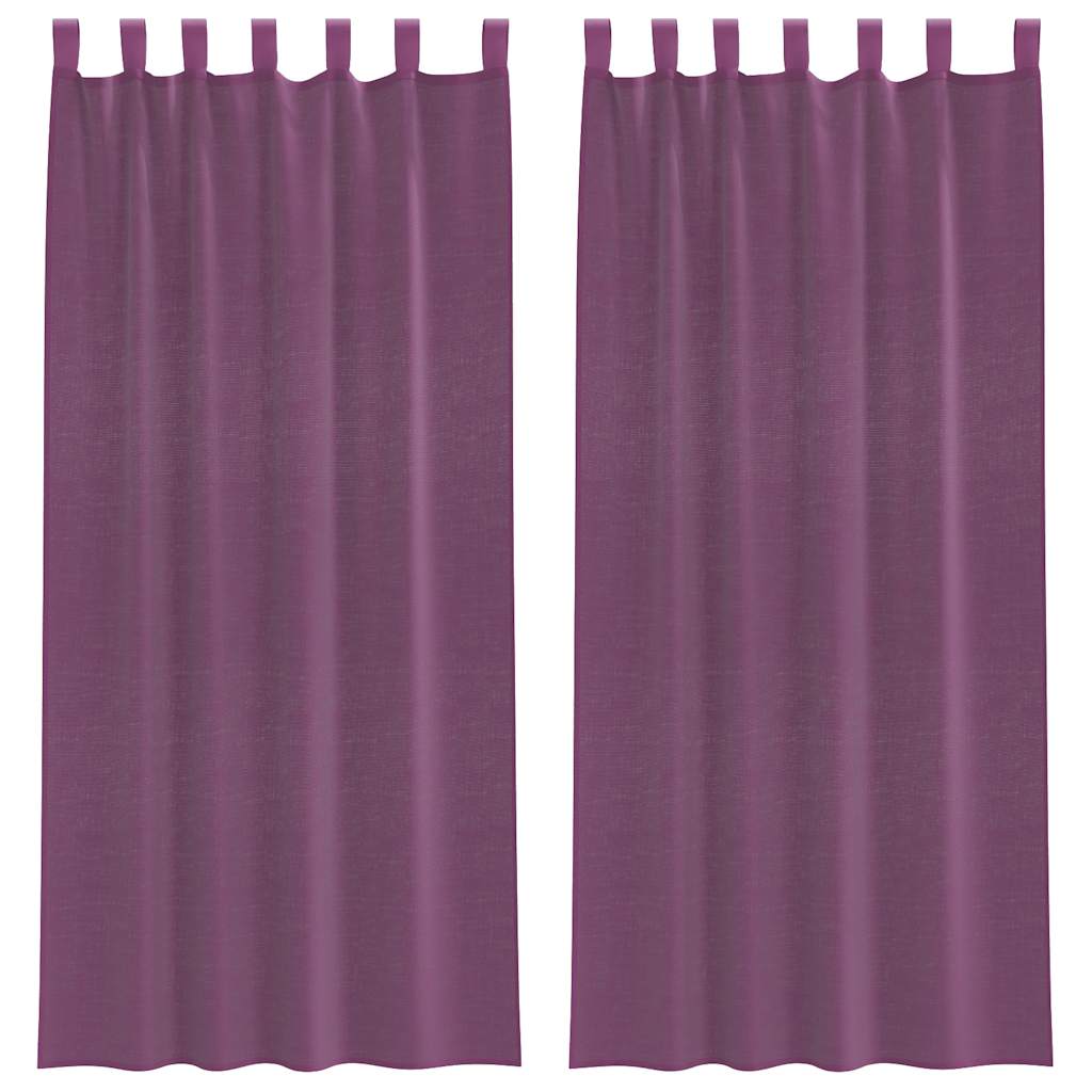 vidaXL Κουρτίνες Voile με βρόχους 2 τεμάχια Μοβ 140x245 εκ.