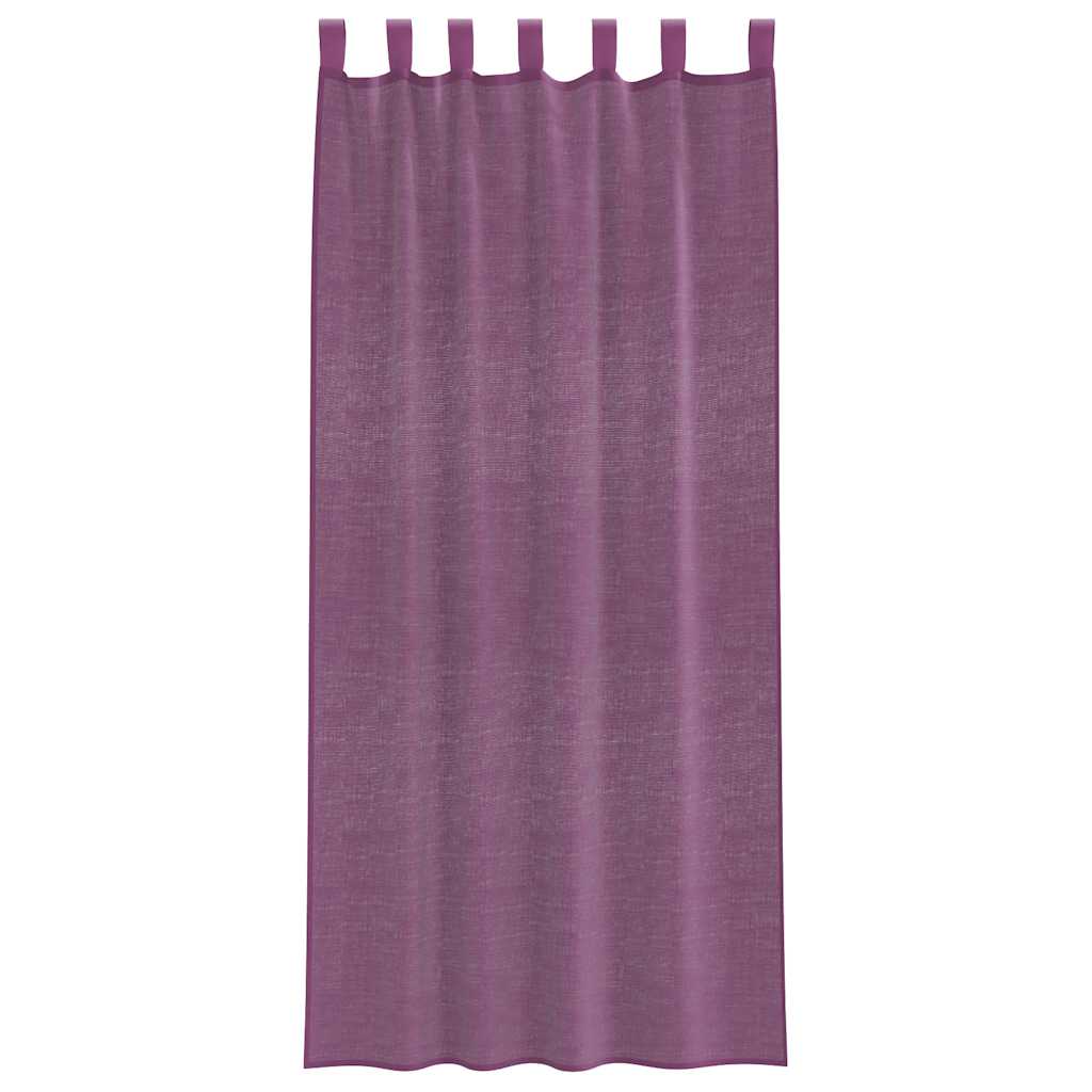 vidaXL Κουρτίνες Voile με βρόχους 2 τεμάχια Μοβ 140x245 εκ.