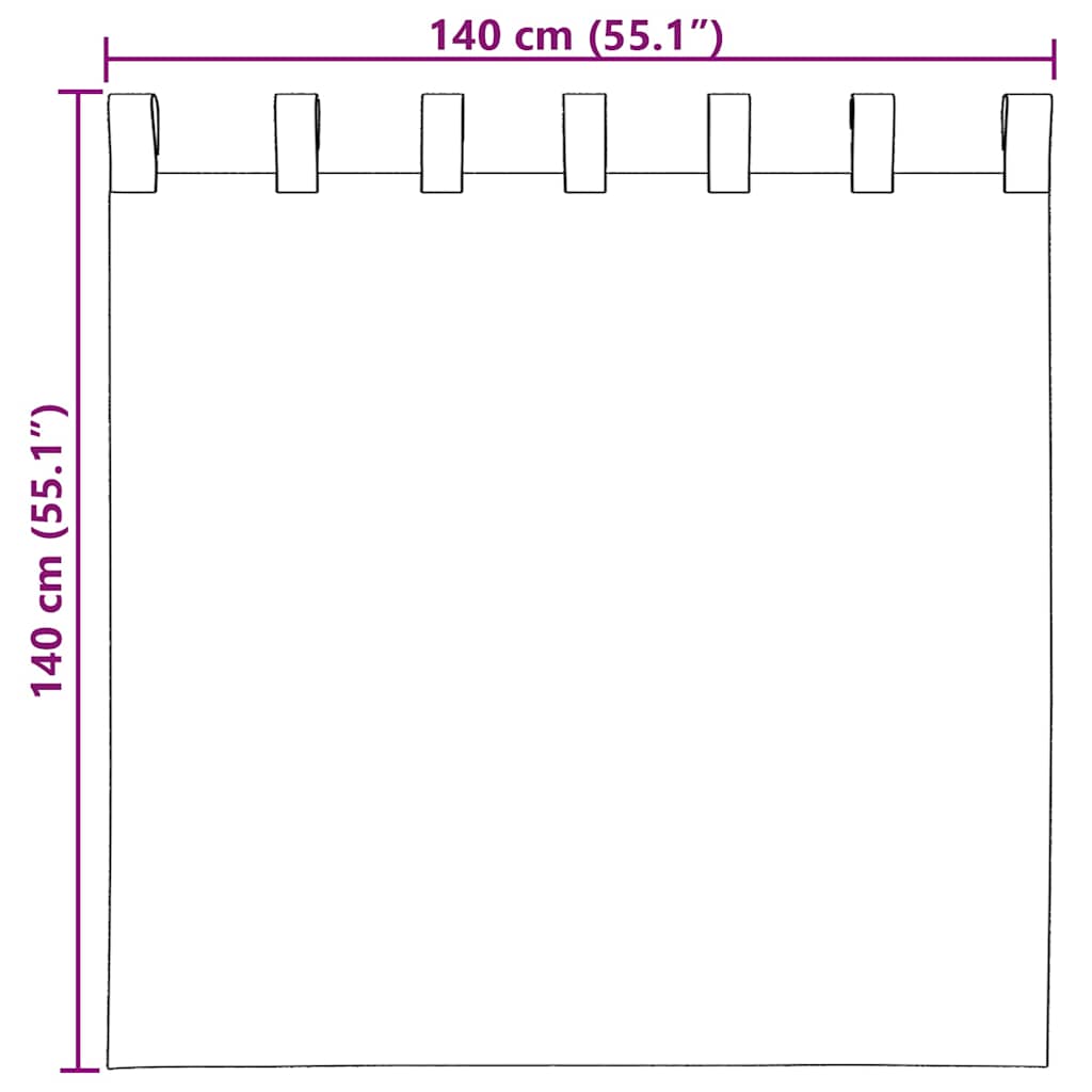 vidaXL Κουρτίνες Voile με βρόχους 2 τεμάχια Άμμος 140x140 cm